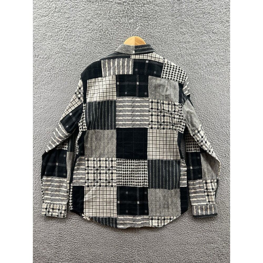 Supreme Patchwork Black Flannel Button Up Shirt F… - image 2